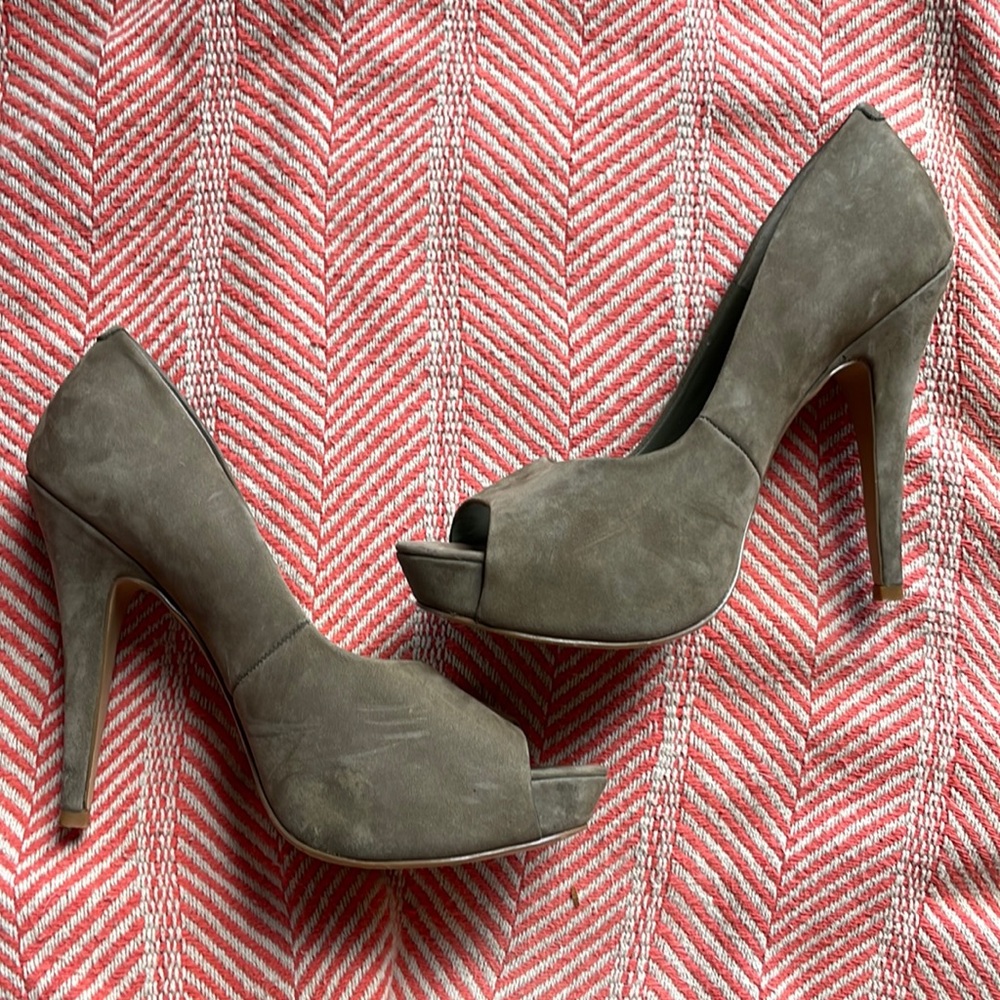 Suede tan heels